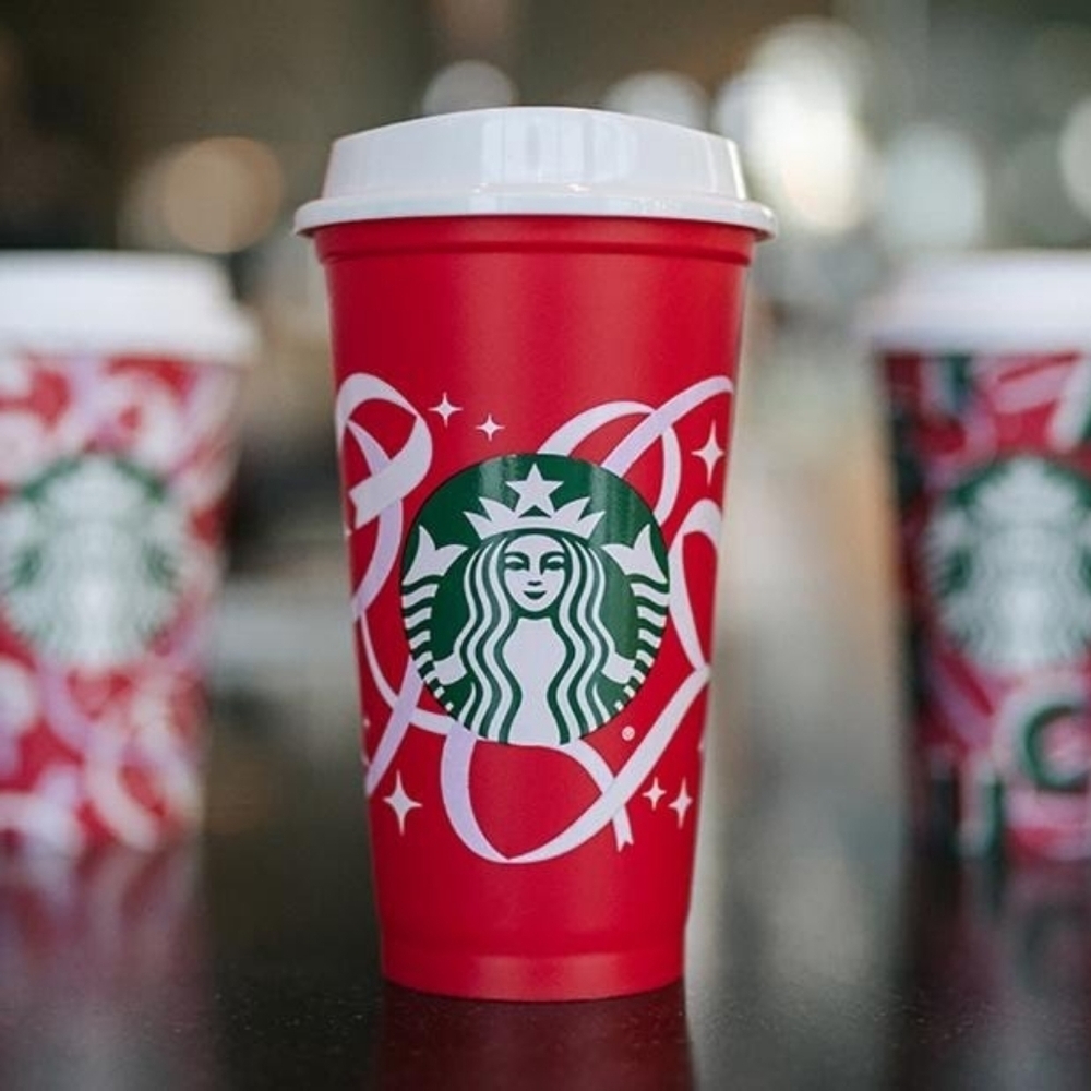 Starbucks Limited Edition 2021 Reusable Red Holiday Coffee Tea Cup w/lid🌲🎅🤶☕